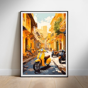 Póster de viaje a Vietnam, póster de viaje a Hanoi, descarga instantánea, impresión digital para pared