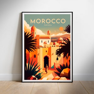 Printable wall art Morocco, Retro Travel Poster, Instant Download, Digital decor, New Home Gift
