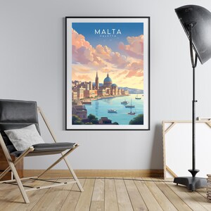 Malta Valetta Travel Print. Digital Poster, Downloadable Home Decor Wall Art for Instant Download on Etsy.