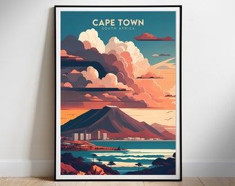Cape Town Travel Poster: South Africa Home Decor Wall Art (Digital Print)