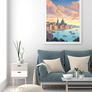 Malta Valetta Travel Print. Digital Poster, Downloadable Home Decor Wall Art for Instant Download on Etsy.