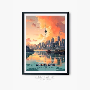 Auckland New Zealand Cityscape Art Print (Digital Download)