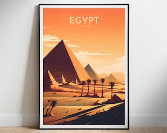 Egypt travel poster Digital Wall Print Art, Cairo, Instant Download