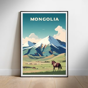 Mongolei Reise Poster Wandkunst, Digital Reisen Print, Instant Download