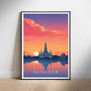 Bangkok Thailand Travel Poster: Minimalist Wall Art (Digital Download)
