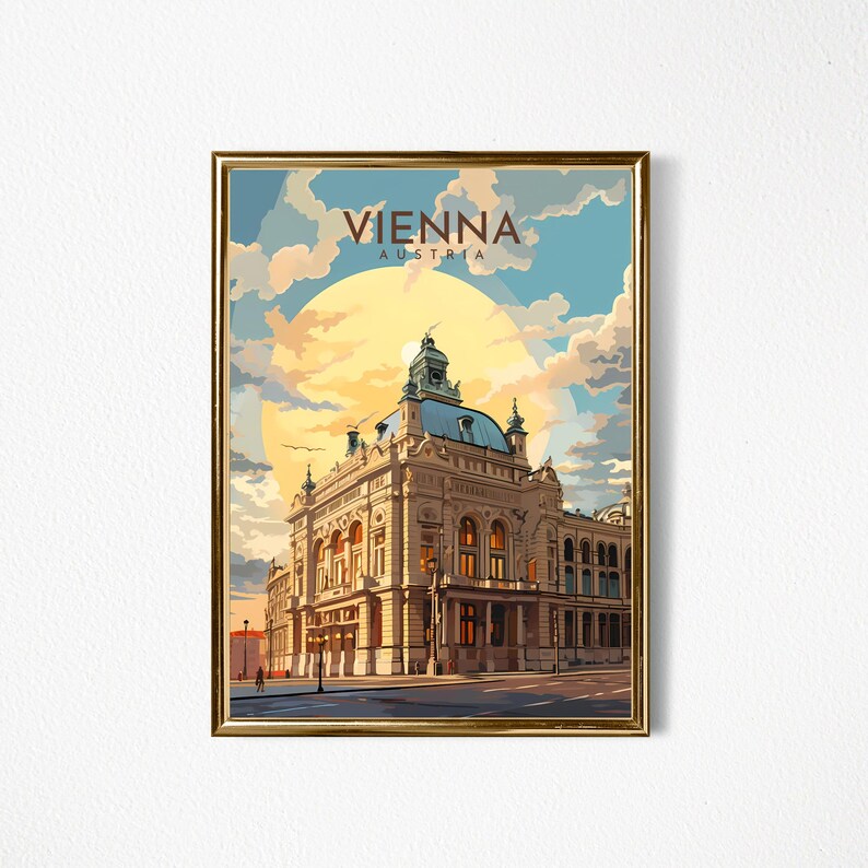 Vienna, Austria Travel Print. Downloadable Home Decor Wall Art for Instant Download. Digital Poster on Etsy.
