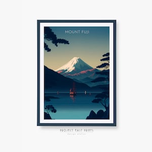 Mount Fuji Japan | Retro Travel Poster | Instant Download Digital Wall Print Art