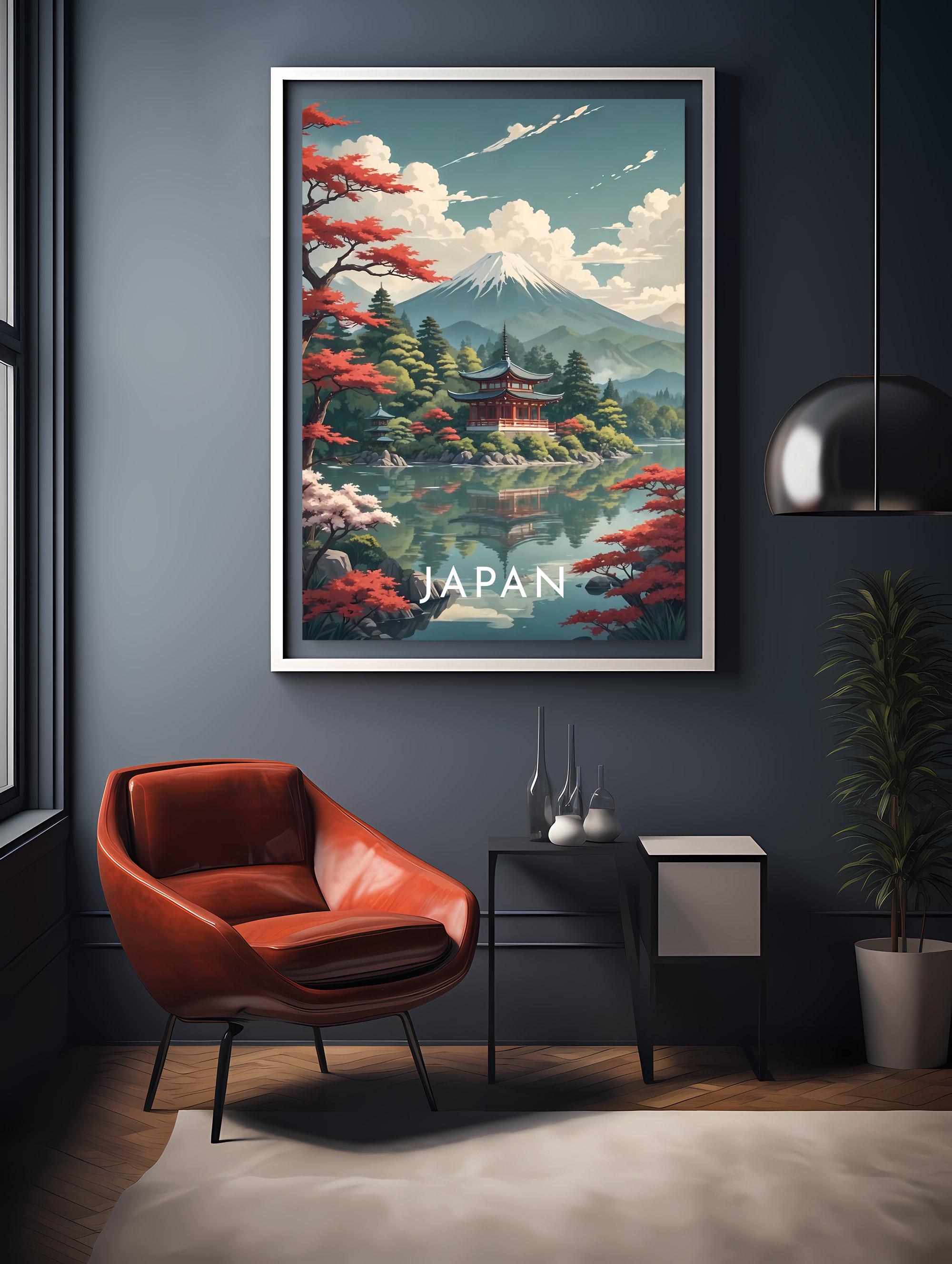 Japan Retro Travel Poster, Instant Download Digital Wall Print Art of ...