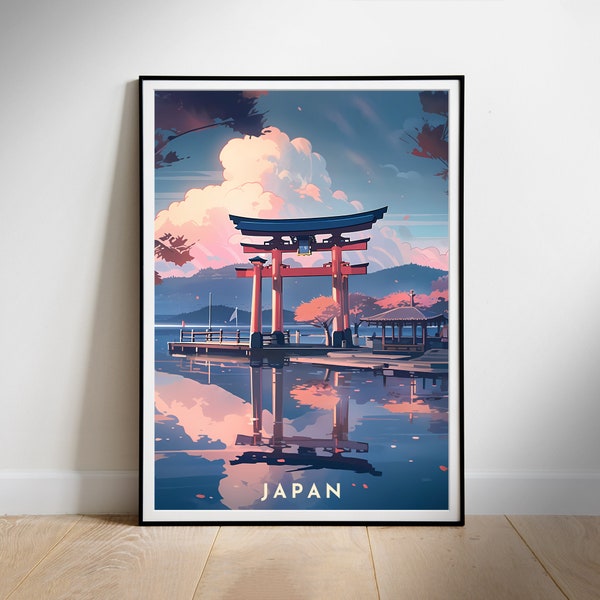 Travel Poster Digital Wall Print Art Japan, Instant Download