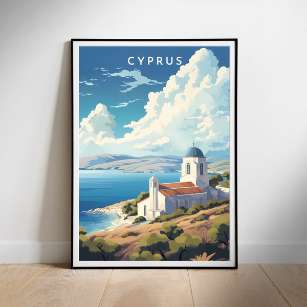 Cyprus Travel Print, digital Poster, Downloadable Home Decor Wall Art, Instant Download