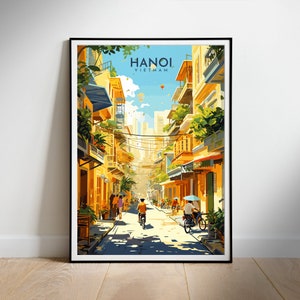 Arte de parede digital para impressão, Vietnã, pôster de viagem retrô, download instantâneo, decoração para pendurar, presente para casa nova