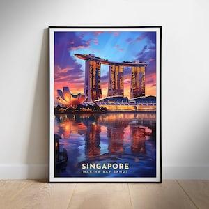 Singapur Reise Poster Digitale Wand Kunst, Marina Bay Sands, Instant Download