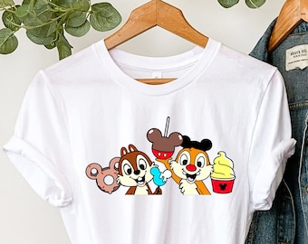 Camiseta Chip and Dale Snacks, camiseta Double Trouble, camiseta Mickey Ears, camiseta Disney Snacks, camiseta Disney Family, camiseta de Disneyworld para niños pequeños