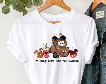 Cars Tow Mater Shirt, I'm Here For The Snacks, Disney Tow Mater Shirt, Mickey Ears, McQueen Shirt, Disney Family Trip Shirt, Disneyworld Tee