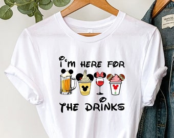I'm Here For The Drinks Shirt, Minnie Bar Shirt, Mickey Ears Shirt, Women's Disney Shirt, Disney Trip Shirt, Disney Snacks Shirt, Epcot Tee