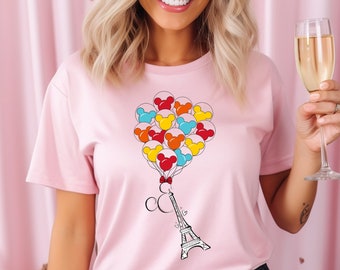 Disneyland Paris Trip Shirts, Eiffelturm Mickey Balloons Shirt, Paris Family Trip passendes T-Shirt, Disney Paris Family Vacation T-Shirt