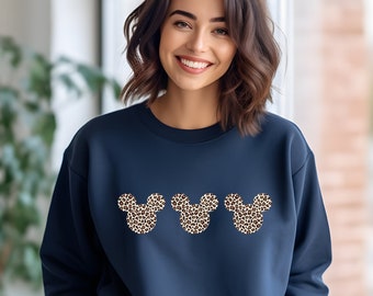 Disney Mickey Leopard Sweatshirt, Women Disneyworld Sweatshirt & Hoodie, Disney Mom Sweatshirt, Mickey Disneyland Sweatshirt, Disney Mommy