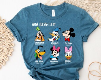God Says I Am Shirt, Mickey and Friends Shirt, Donald Duck, Minnie, Disney Toddler Shirt, Goofy Shift, Pluto, Disneyworld Family Trip Shirt