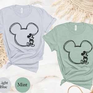 Micky Skizze Shirt, einfache Disney Shirt, Unisex Disney Shirts, Disney Gruppe Shirts, Disney Familie Shirt, Disney passende Shirts