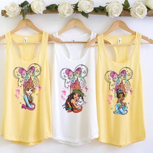 Disney Women&#39;s Tank Top, Disney Princess Tank Top, Matching Princess Tank Tops, Magic Kingdom Tank, Disneyland Girls Tank, Tiana, Elsa, Anna
