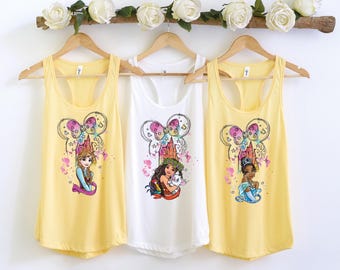 Disney Women's Tank Top, Disney Princess Tank Top, Matching Princess Tank Tops, Magic Kingdom Tank, Disneyland Girls Tank, Tiana, Elsa, Anna