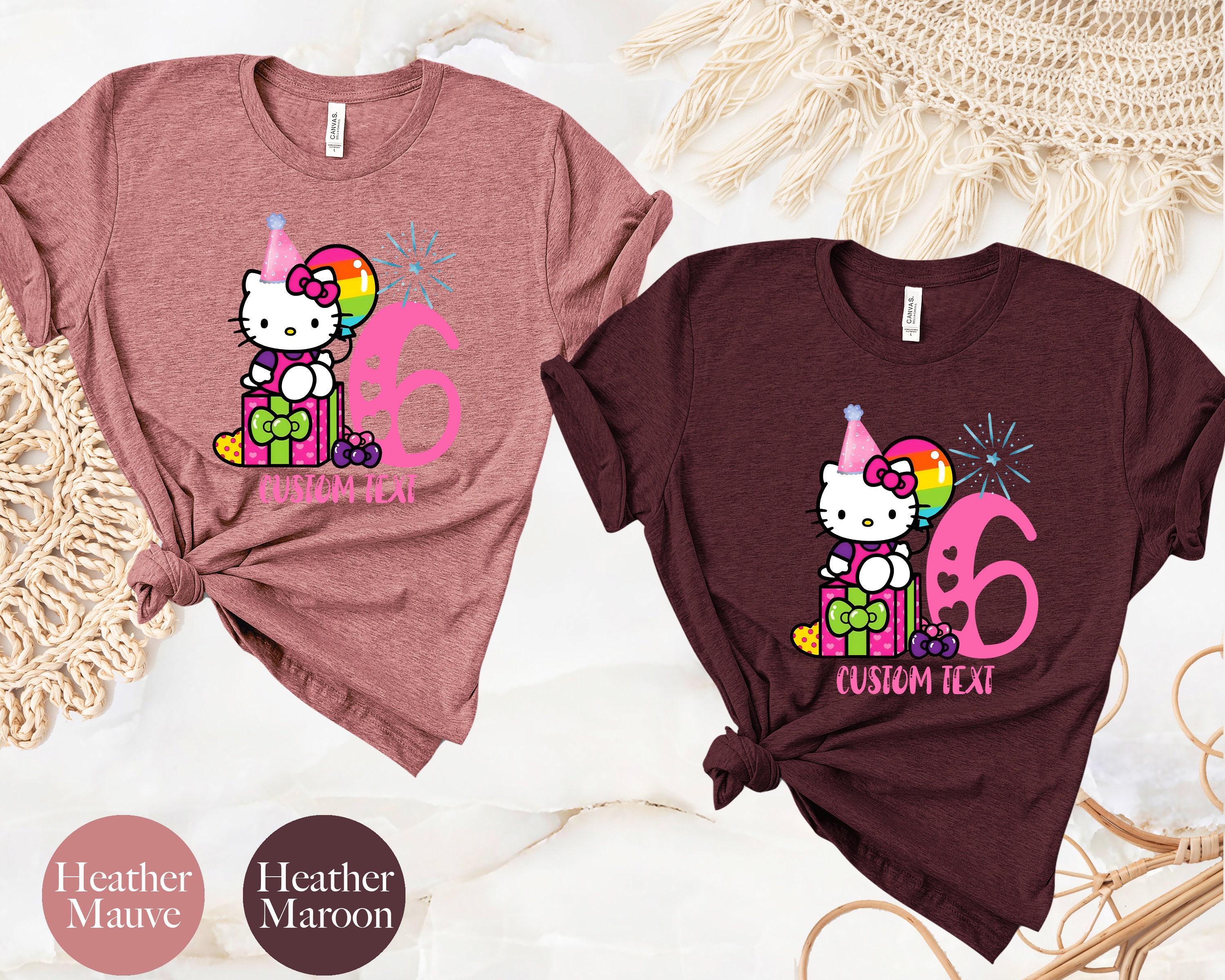 Hello Cat Birthday Shirt, Custom Kitty Shirt, Birthday Girl Party