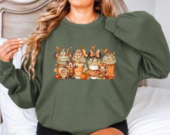 Disney Fall Season Sweatshirt, Disney Pumpkin Spice Latte Sweater, Retro Fall Disney Hoodie, WDW Thanksgiving Crewneck, Minnie Mickey Fall