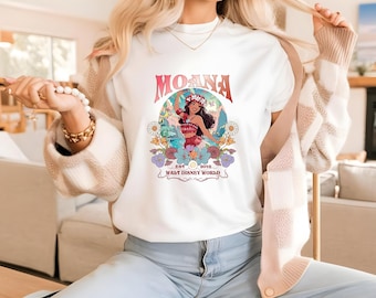 Camiseta de la princesa Moana, camiseta de las princesas Disney, camiseta de Moana, camiseta de Pua, camiseta de Hei Hei, camiseta de viaje para chicas a Disneyland, camiseta de Moana del Reino Mágico