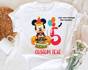Maglietta personalizzata per il compleanno di Topolino Disney, maglietta abbinata per la famiglia del compleanno Disney, maglietta per il compleanno di Topolino per bambini, maglietta per la festa di compleanno di Disneyworld