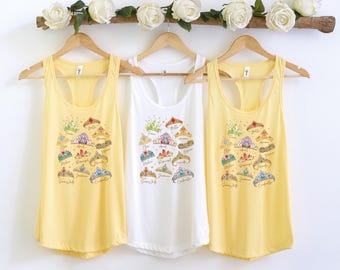 Canotta con corona da principessa, tiara da principessa Disney, canotta da donna Disney, canotta da principessa Disney, canotta da Magic Kingdom, canotta Disneyland