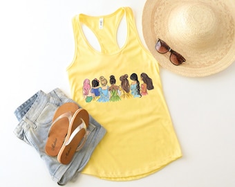Disney Prinzessinnen Tank Top, Disney Damen Tank Top, Magic Kingdom Tank Top, Disneyland Mädchen Tank Top, Buntes Disney Shirt, Prinzessin Top