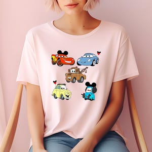 Disney Cars Shirt, Tow Mater Shirt, Lightning McQueen Tshirt, Cars Luigi, Cars Sally, Disneyland Family Trip Shirt, Mickey Ears Cars Shirt image 4