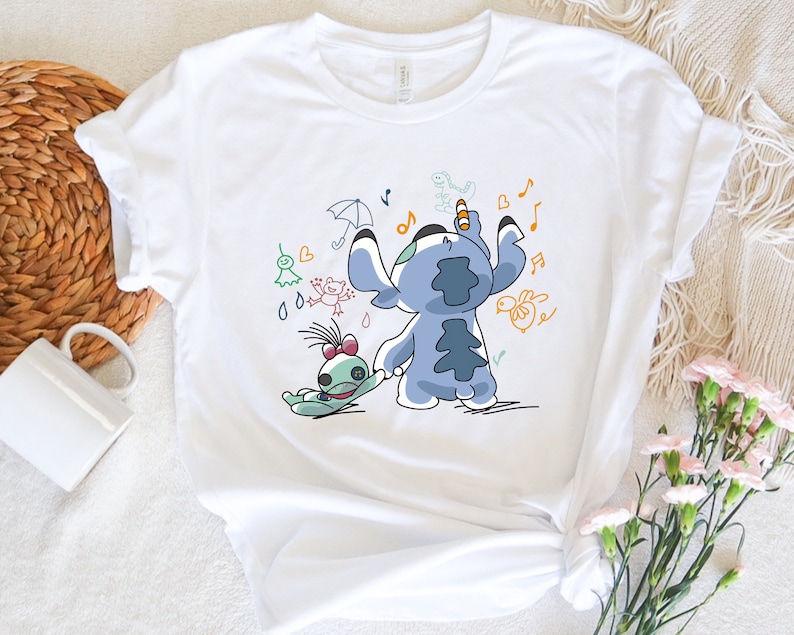 Disney Stitch Scrump Shirt, Cute Stitch Ohana Shirt, Floral Stitch Shirt, Funny Stitch Shirt, Disneyland Stitch Shirt, Disneyworld Kids Tee image 1