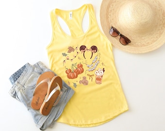 Disney Women's Halloween Tank Top, Disney Girls Fall Tank Top, Cute Halloween Tank, Not Scary Halloween Top, Magic Kingdom Fall Tank Top