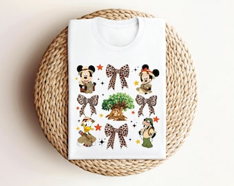 Disney Animal Kingdom Shirt, Disney Safari Shirt, Mickey Friends Safari Shirt, Leopard Coquette Disney Shirt, Minnie Safari, Mickey Leopard