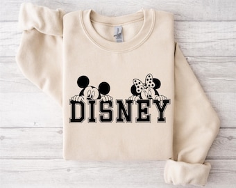 Sudadera retro de Mickey y Minnie, sudadera clásica de Mickey, sudadera unisex de Disneyland, sudadera de cuello redondo a juego de Disney Parks Family Vacation