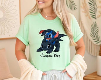 Stitch And Toothless Shirt, How To Train Your Dragon Shirt, Disney Friends Shirt, Lilo and Stitch Shirt, Disney Dragon Toothless Shirt