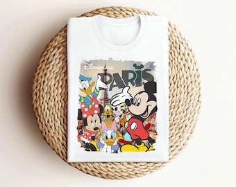 Maglietta per famiglie Disneyland Paris: viaggio alla Torre Eiffel di Topolino e i suoi amici