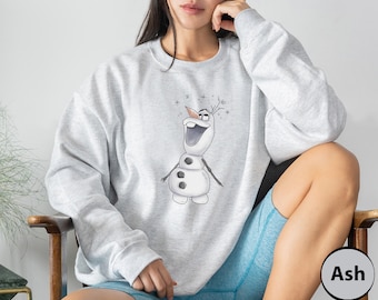 Disney Frozen Olaf Sweatshirt, Frozen Characters Sweatshirt, Cute Olaf Crewneck, Olaf Samantha Shirt, Disney Princess Elsa Anna Sweatshirt