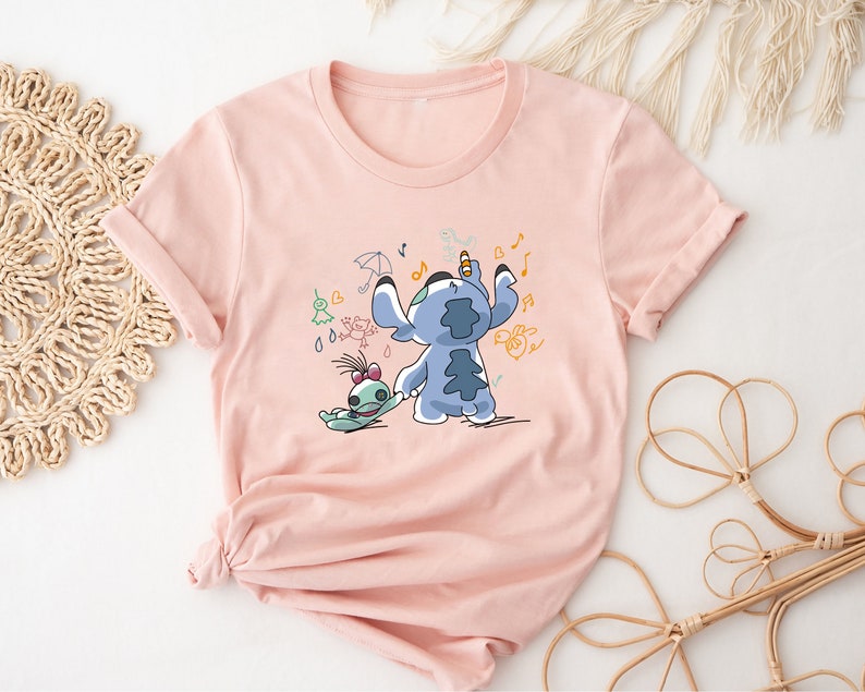 Disney Stitch Scrump Shirt, Cute Stitch Ohana Shirt, Floral Stitch Shirt, Funny Stitch Shirt, Disneyland Stitch Shirt, Disneyworld Kids Tee image 2
