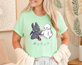 Baymax And Toothless Shirt, How To Train Your Dragon Shirt, Bah a la la la Shirt, Disney Toothless Shirt, Big Hero Shirt, Disney Dragon Tee