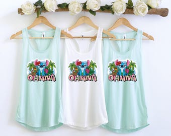 Débardeur Stitch Disney, débardeur Ohana, débardeur Lilo et Stitch, débardeur Stitch Disneyland, débardeur point hawaïen, débardeur point filles