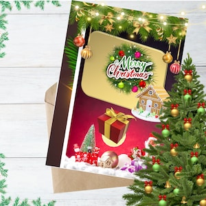 Christmas Greeting Cards Set, Festive Holiday Cards, Season's Greetings, Xmas Cards,  Vintage Christmas Greeting Cards