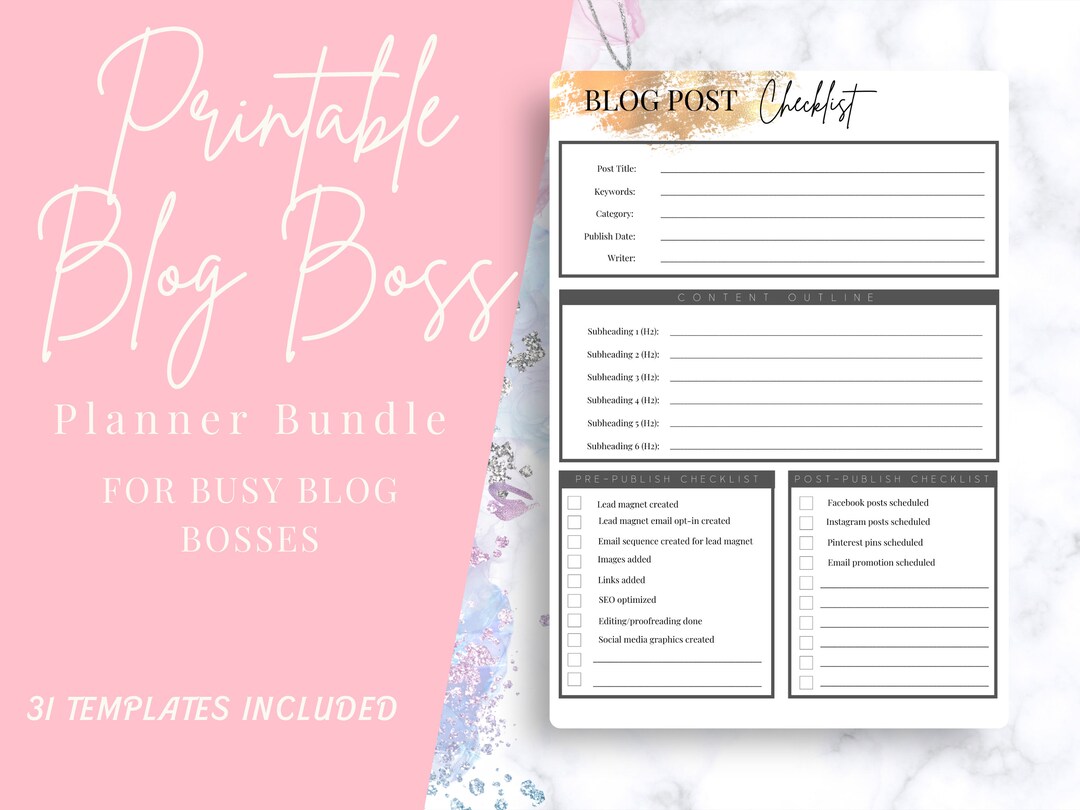 Buy 90s Aesthetic Printable Blog Planner Blogger Babe Blogger Template ...