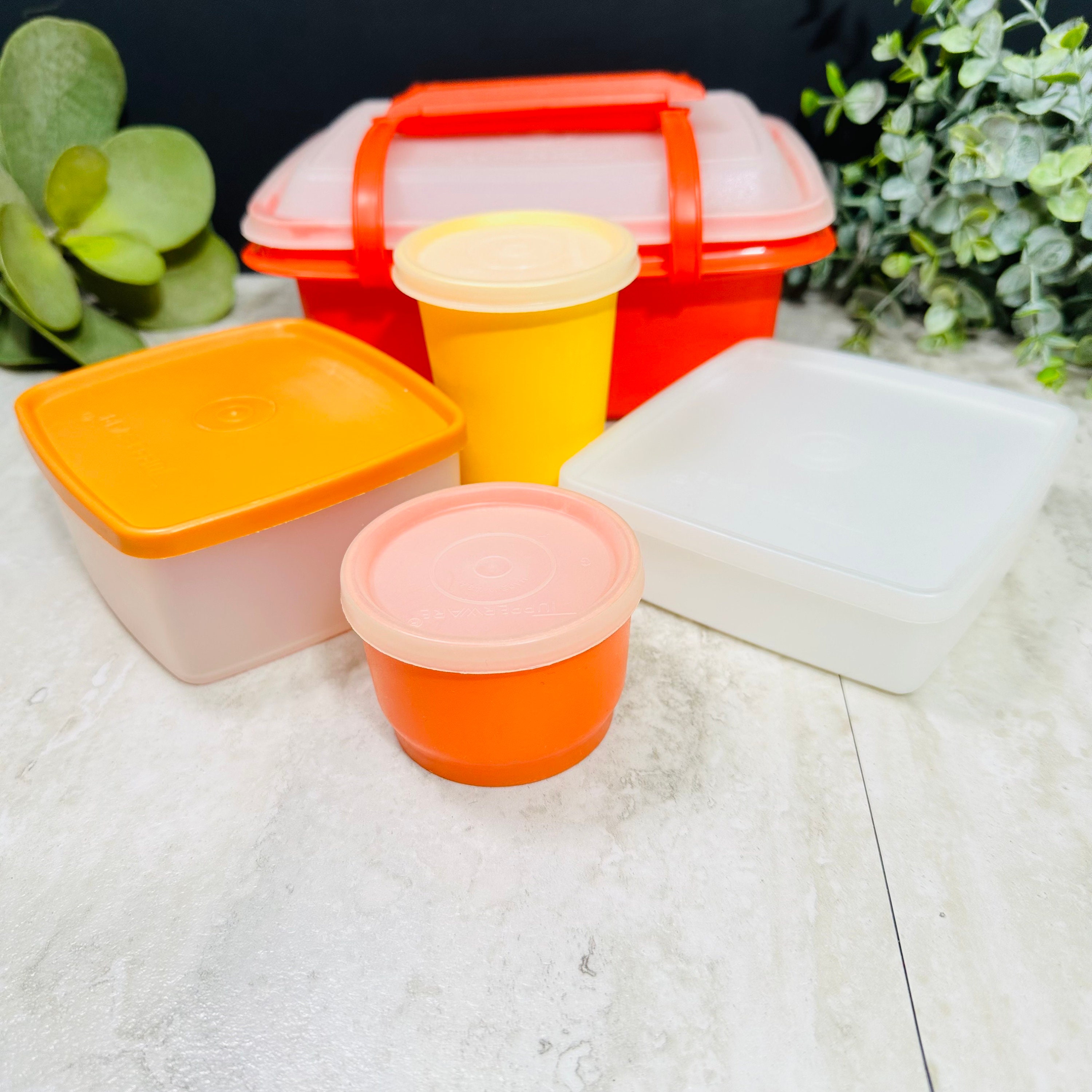 Tupperware Pack N Carry lunch box, orange tupperware, sandwich box,  1254-11, tupperware lunch containers, plastic storage, food storage