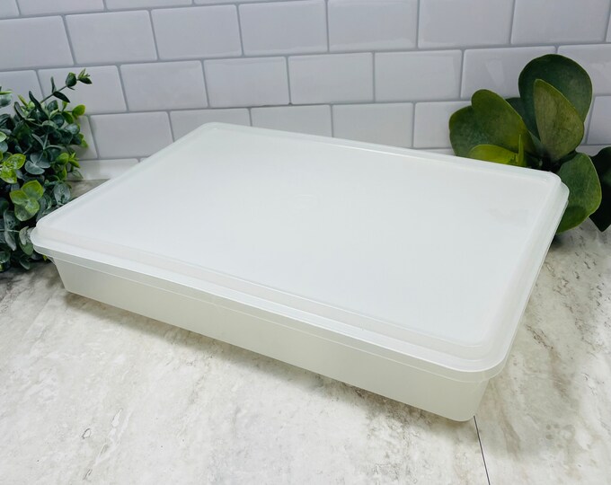 Vintage Tupperware Sheer 9x13 Rectangle Cold Cut Food Storage Container