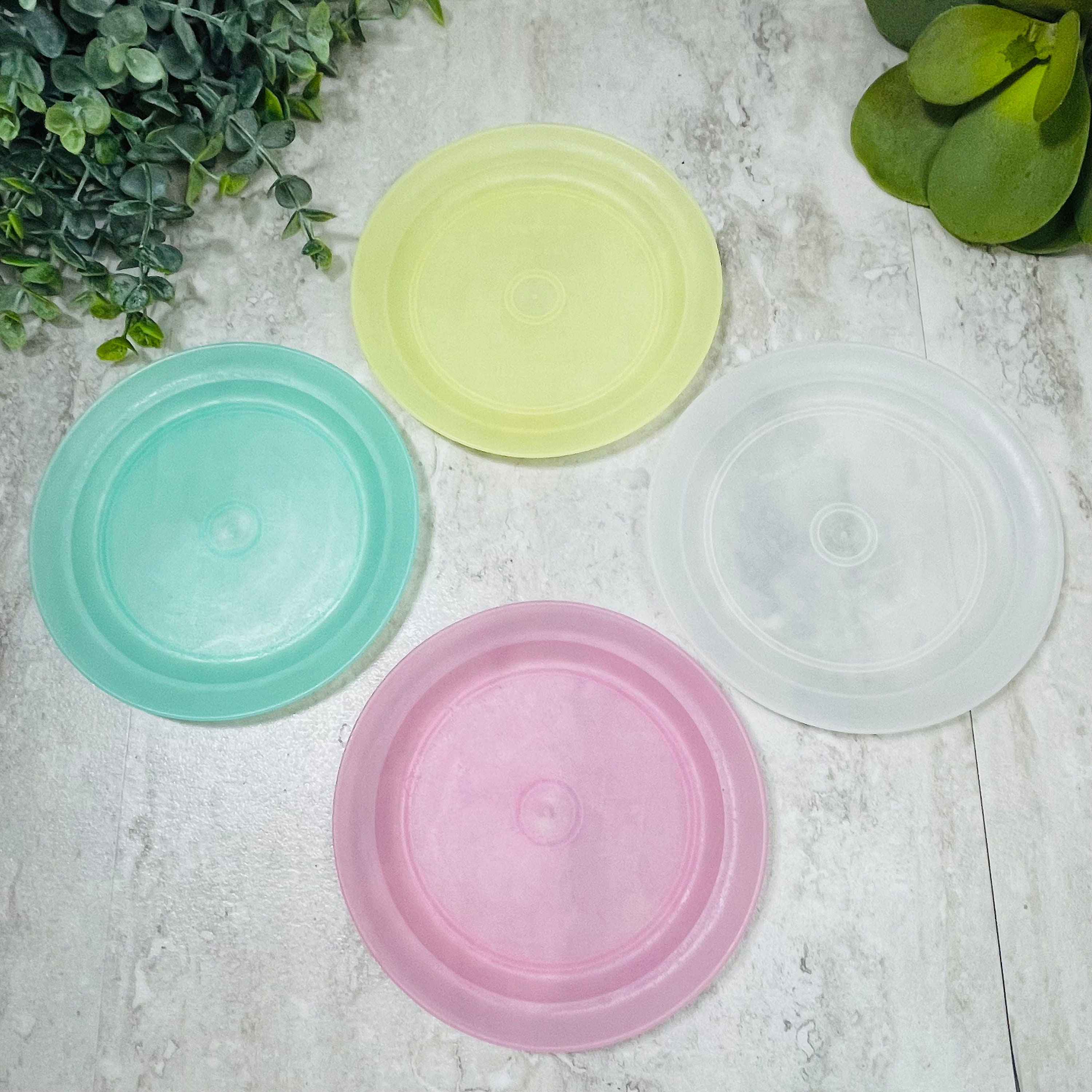 Tupperware Crystal Wave Microwave Bowls Set of 3 2645, 2646 With Lids 227  White Bowls, Yellow or Sheer Lids 2.5 C, 1.75c 