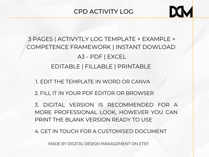 DM - CPD Activity Log & Competence Framework - Etsy UK