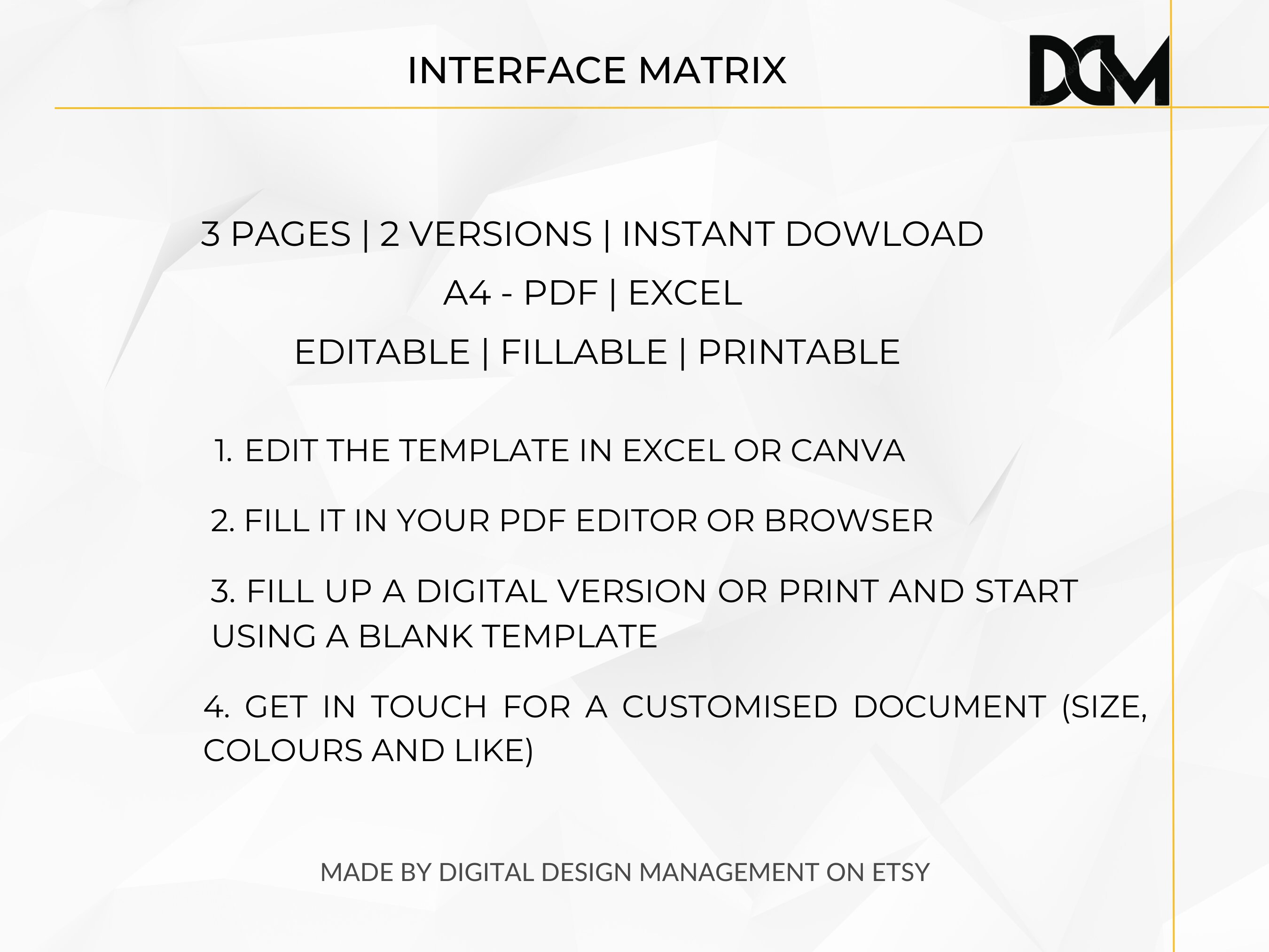 DM - INTERFACE MATRIX - Etsy