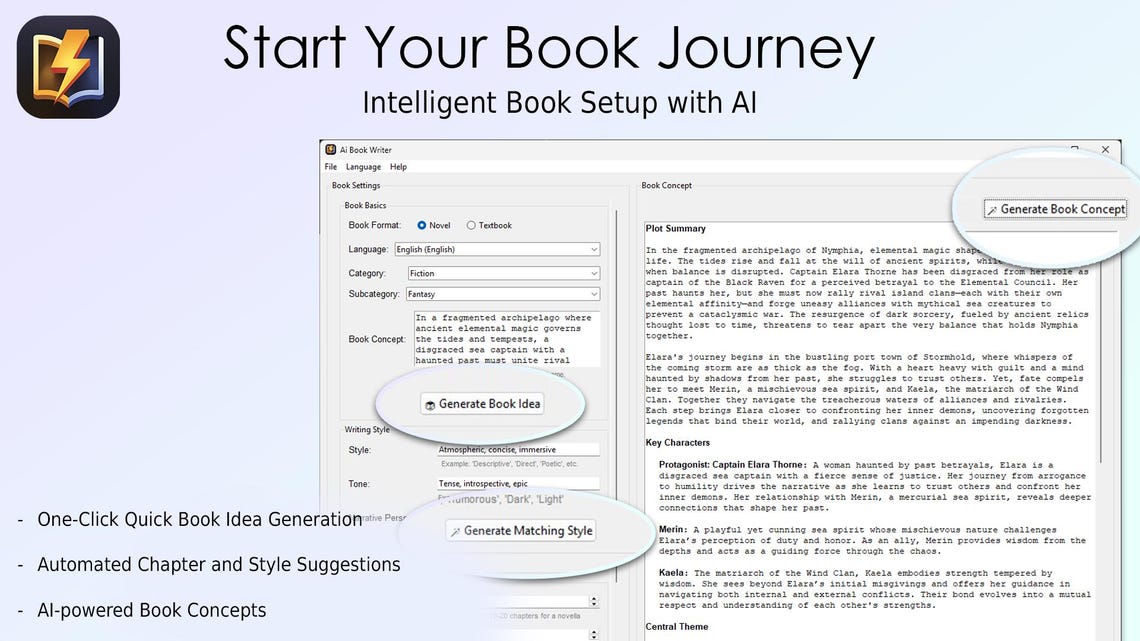 AI Book Writer Windows A. Mac Software | Automated Book Creation, Story ...